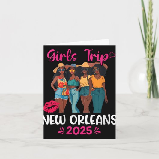 Womens Black Girls Trip New Orleans 2025 Vacation  Kaart (Voorkant)