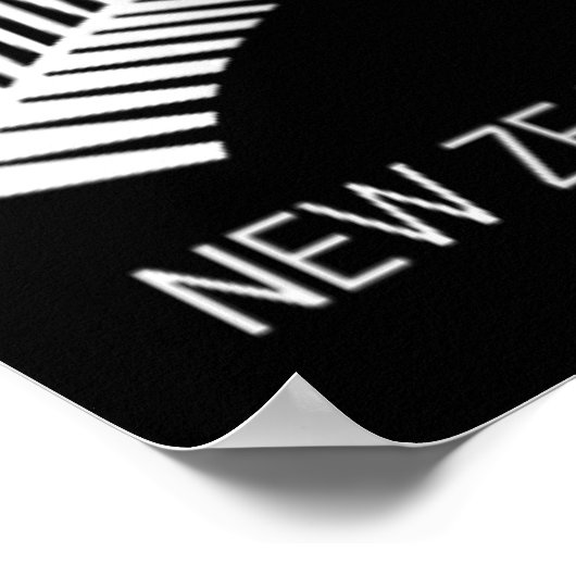 Womens Black New Zealand Fern Shirt Mens Black Pro Poster (Hoek)