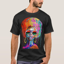Womens Black Queen Afro Melanin Dripping Juneteent