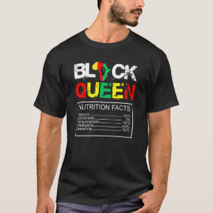 Womens Black Queen Nutritional Facts Girls Funny B T-shirt