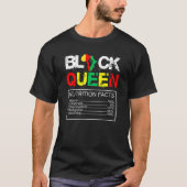 Womens Black Queen Nutritional Facts Girls Funny B T-shirt (Voorkant)