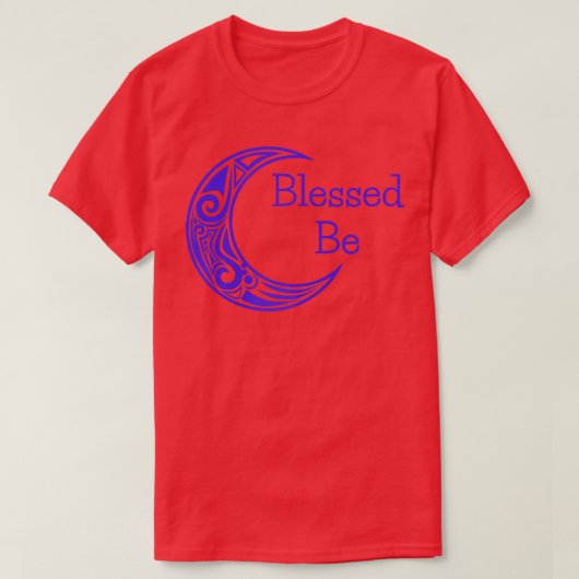 Womens Blessed Be Witch and Wiccan Moon  T-shirt (Design voorkant)