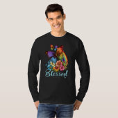 Womens Blessed Christian Butterfly Pretty Floral R T-shirt (Voorkant volledig)