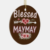 Womens Blessed Maymay Floral Ma Grandma Xmas Keramisch Ornament (Rechts)