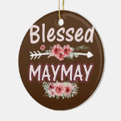 Womens Blessed Maymay Floral Ma Grandma Xmas Keramisch Ornament (Links)