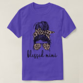 Womens Blessed Mimi Grandma Messy Bun Mimi Grandmo T-shirt (Design voorkant)
