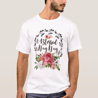Womens Blessed Nay Nay Cute Flower Nay Nay Gift T-shirt
