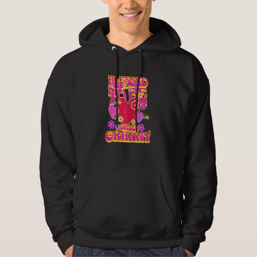 Womens Blessed To Be Called Granny Heart Groovy Fl Hoodie (Voorkant)