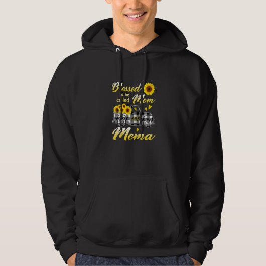 Womens Blessed To Be Called Mom And Mema Sunflower Hoodie (Voorkant)