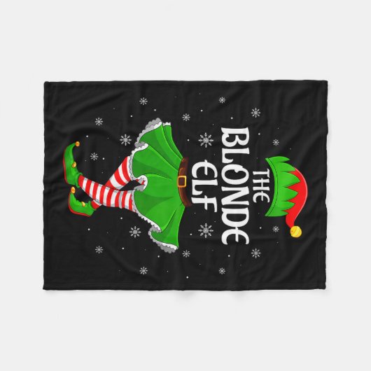 Womens Blonde Elf Christmas Family Girls Women Elf Fleece Deken (Voorkant (Horizontaal))