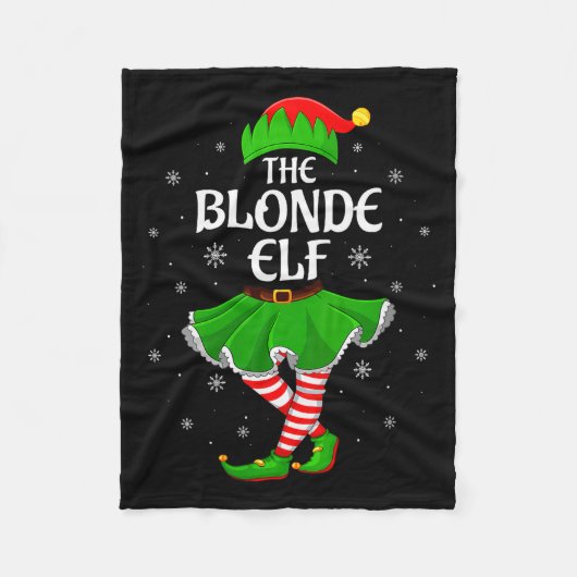Womens Blonde Elf Christmas Family Girls Women Elf Fleece Deken (Voorkant)