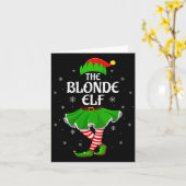 Womens Blonde Elf Christmas Family Girls Women Elf Kaart (Gele Bloem)