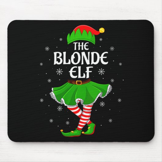 Womens Blonde Elf Christmas Family Girls Women Elf Muismat (Voorkant)