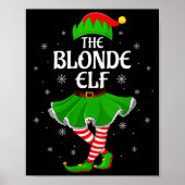 Womens Blonde Elf Christmas Family Girls Women Elf Poster (Voorkant)