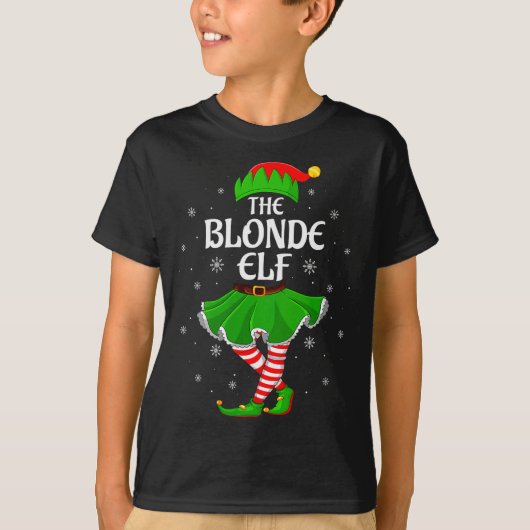 Womens Blonde Elf Christmas Family Girls Women Elf T-shirt (Voorkant)