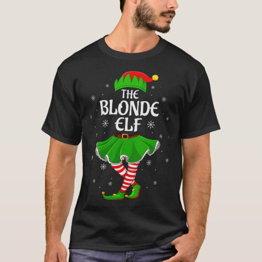 Womens Blonde Elf Christmas Family Girls Women Elf T-shirt (Voorkant)