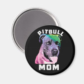Womens Blue Nose Pitbull Mam Pop Art Style Cool Magneet (Voorkant / Achterkant)