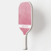Womens Blush Roze Waterverf Wassen Girly Schattige Pickleball Paddle (Links)