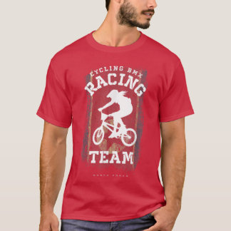 Womens BMX Bike North Korea Flag Biking Cycling Ra T-shirt