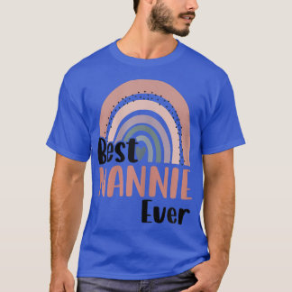 Womens Boho Rainbow Best Nannie Ever Funny Nannie' T-shirt