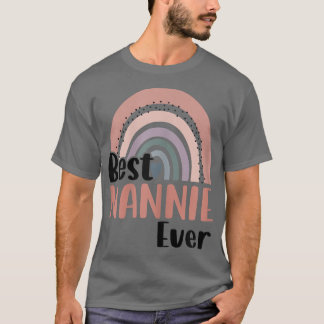 Womens Boho Rainbow Best Nannie Ever Funny Nannie' T-shirt