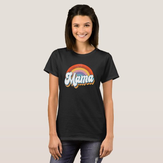 Womens Boho Rainbow Mama Mama mama New Mama Mama M T-shirt (Voorkant volledig)