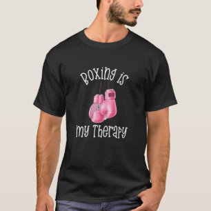 Womens Boksen is mijn therapie Roze Bokshandschoen T-shirt
