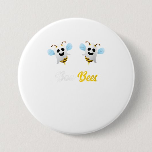 Womens Boo bijes Funny Ghost Boobees Houtwee Ronde Button 7,6 Cm (Voorkant)