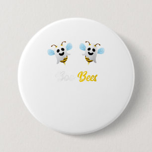 Womens Boo bijes Funny Ghost Boobees Houtwee Ronde Button 7,6 Cm