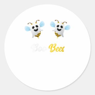 Womens Boo bijes Funny Ghost Boobees Houtwee Ronde Sticker
