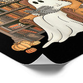 Womens Bookish Ghost Haunted Library Cat Bookworm  Poster (Hoek)