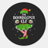 Womens Bookkeeper Elf Christmas Family Girls Women Ronde Sticker (Voorkant)