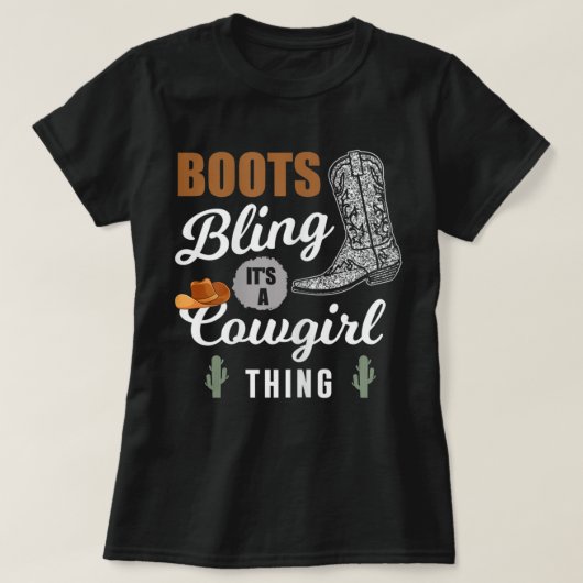 Womens Boots Bling Het is een Western meisje. T-shirt (Design voorkant)