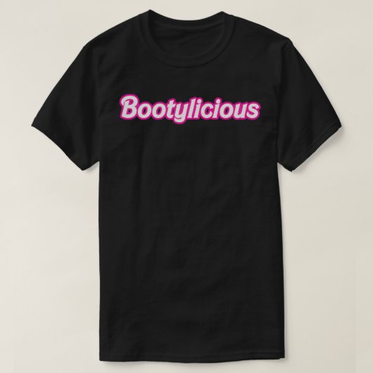 Womens Bootylicious Pink Retro Girlie T-shirt (Design voorkant)