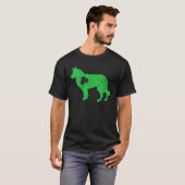 Womens Border Collie Irish Clover St Patrick Day T-shirt (Voorkant volledig)
