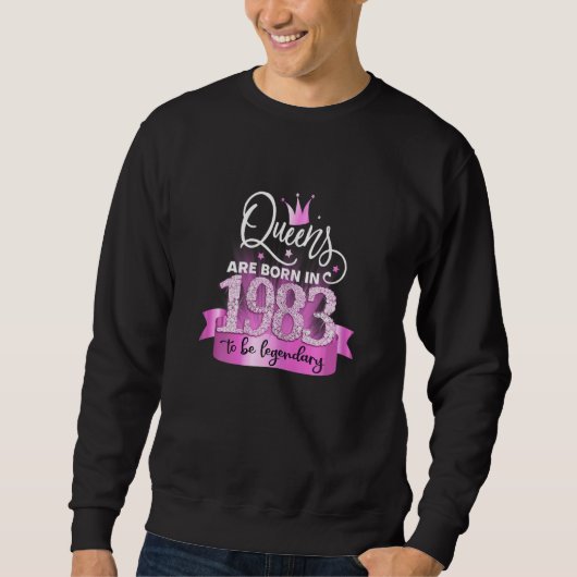 Womens Born In 1983 I Elegant Pink Black Party Out Trui (Voorkant)