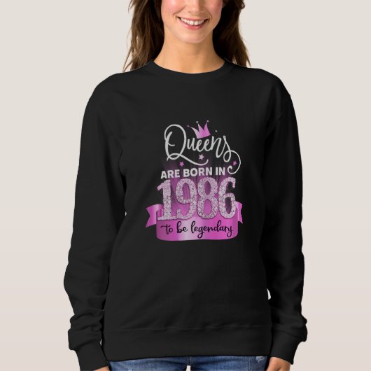 Womens Born In 1986 I Elegant Pink Black Party Out Trui (Voorkant)