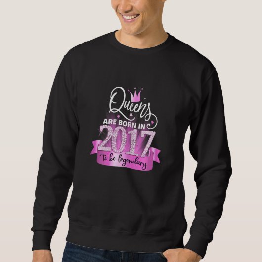 Womens Born In 2017 I Elegant Pink Black Party Out Trui (Voorkant)