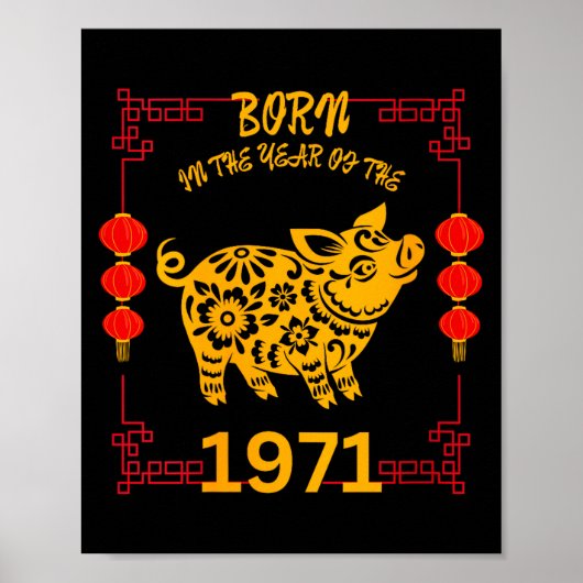 Womens Born In The Year Of The G 1971 Chinese New Poster (Voorkant)