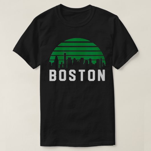 Womens  Boston Massachusetts Cityscape Retr T-shirt (Design voorkant)