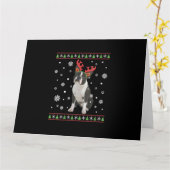 Womens Boston Terrier Xmas Uganda kerstsweater Kaart (Gele Bloem)