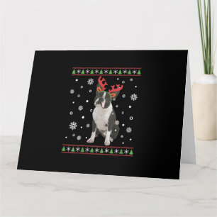 Womens Boston Terrier Xmas Uganda kerstsweater Kaart