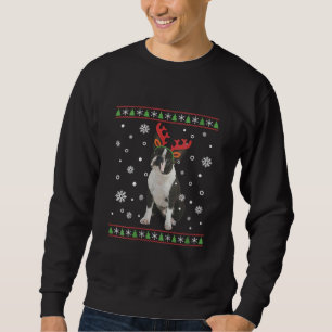 Womens Boston Terrier Xmas Ugly Christmas Sweater