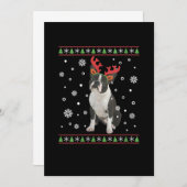 Womens Boston Terrier Xmas Ugly Christmas Sweater Aankondiging (Voorkant / Achterkant)