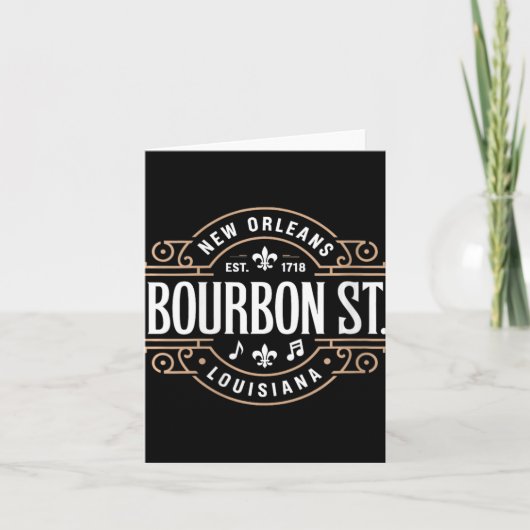 Womens Bourbon Street New Orleans Music Est 1718 V Kaart (Voorkant)