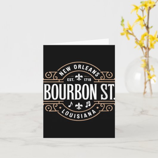 Womens Bourbon Street New Orleans Music Est 1718 V Kaart (Gele Bloem)
