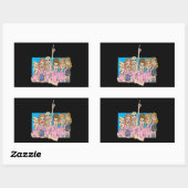 Womens Bowling Team Rechthoekige Sticker (Vel)