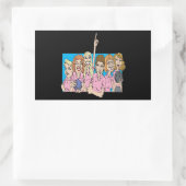 Womens Bowling Team Rechthoekige Sticker (Tas)