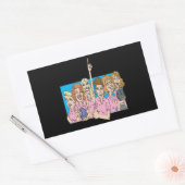 Womens Bowling Team Rechthoekige Sticker (Envelop)