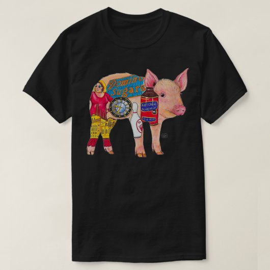 Womens bowlingART Pig. Hon Baltimore (Pigtown) Ori T-shirt (Design voorkant)
